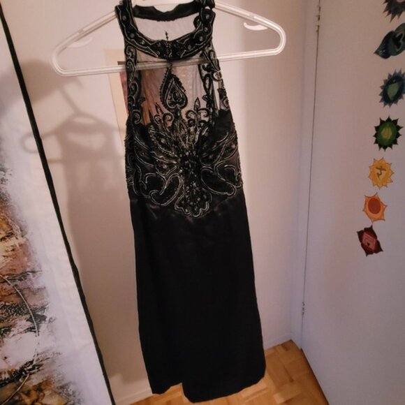 Sue wong Nocturne embroidered sheer top black dress - Size 6 - Picture 3 of 8